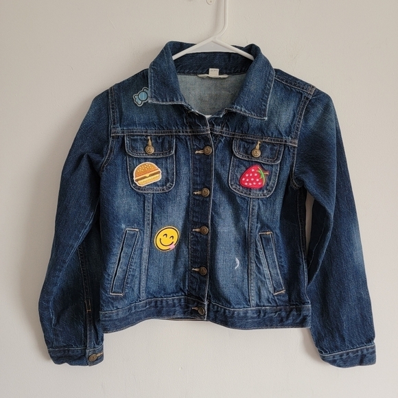 LANDS END Kids size 12 denim jacket - Picture 1 of 10
